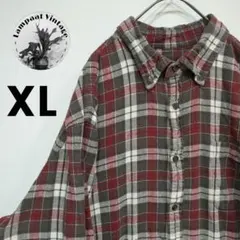 US古着 Croft&Barrow フランネルシャツ XL ブラウン