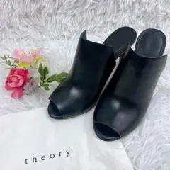 Theory 　ミュール 　本革 　スエード ピンヒール 　36 1/2 黒のサムネイル