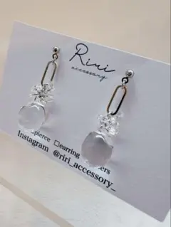 306 透明drop ビーズ シルバー クリア 鈴丸 滴 繊細 ファルファーレ