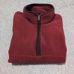 フリースハーフジッププルオーバー（長袖）RED サイズXL