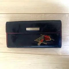 LULU GUINNESS 長財布 ブラック 刺繍 がま口のサムネイル