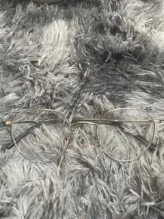 シルバーラウンドフレームメガネ ケース付き(伊達メガネ)