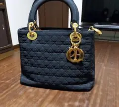 Christian Dior ナイロン ハンドバッグ カナージュ ベタつき無し