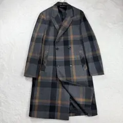 美品　ZARA　チェスターコート　マンテコ　ダブル　チェック　ロング　M