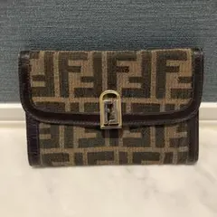 FENDI ズッカ 三つ折り 財布 ヴィンテージ ジャカード フェンディ