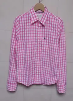 アバクロ　ピンク格子チェック　長袖シャツ S