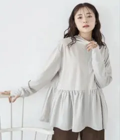 mil (ミル) UVケア 指穴付き ペプラムジップパーカー 日除け S