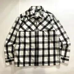 WOOLRICH ウールリッチ ジップ ネルシャツ バッファロー 白 黒 M
