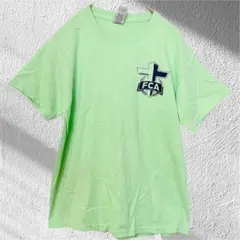 GILDAN FCA ロゴTシャツ 150 キッズM ライトグリーン 古着のサムネイル