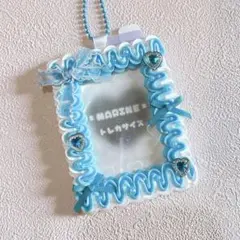 水色ハートリボン 硬質カードケース B8トレカケース ホイップデコ