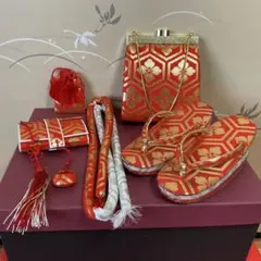 七五三　草履バッグ小物セット　古風柄