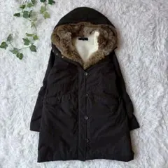 SHIPS ファーコート ブラック　36 ライナー付き