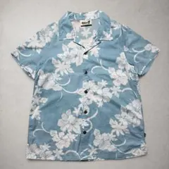 ラルフローレン 綿×麻 アロハシャツ 開襟 半袖 ブルー 美品 - メルカリ