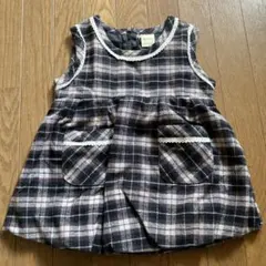 チェック柄ノースリーブワンピース 80古着