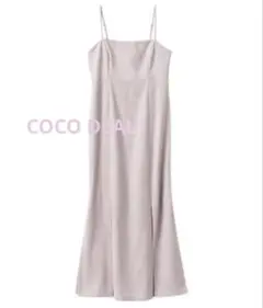 【COCO DEAL】エンボスサテンプリーツマーメイドワンピース