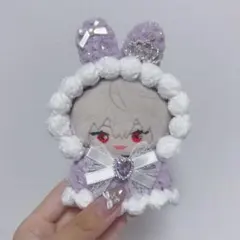 【薄紫pu】ぬい服 ぬい帽子 うさ耳 10cmぬい にじぱぺっと ニット帽