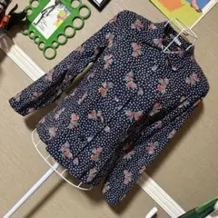 レトロ古着 ハート＆リボン柄⋈9分袖ブラウス ヴィンテージ 古着 オーダーメイド