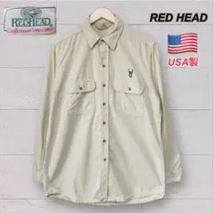 USA製 RedHead レッドヘッド　ベージュ 長袖シャツ　シャモア　L