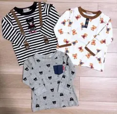 【美品】ミキハウス　ダブルビー　ミキハウスベア　長袖シャツ　ベビー　キッズ　80