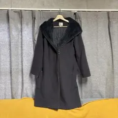 Boogie-Woogie ダークグレー フリース襟 ロングコート