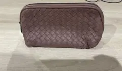 BOTTEGA VENETA イントレチャート ポーチ モーブピンクのサムネイル