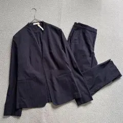 美品 PLST リネン混 春夏 ノーカラージャケット パンツ セットアップ LM