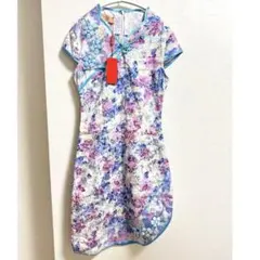 【新品タグ付き】チャイナドレス　ラメ　格安 コスプレ　M キラキラ　刺繍