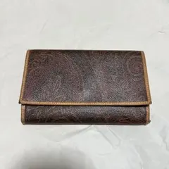 極美品】エトロ ETRO 長財布 ペイズリー柄 PVC レザー ロゴ金具 W4