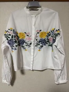 zara 刺繍 シャツ