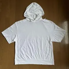 GU フード付きショートスリーブパーカー M ホワイト