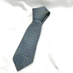 Y2504-133 HERMES 100%シルク ネクタイ 青