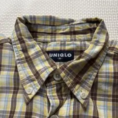 90s OLD UNIQLO 半袖チェックシャツ Mサイズ