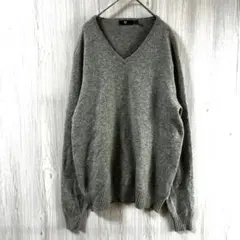 【美品】ユニクロ +J カシミヤブレンドVネックセーター グレー XL 希少