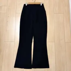 GU レディース パンツ ズボン ジーユー 黒 フレアパンツ スラックス