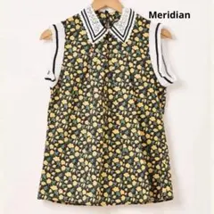 【Meridian】花柄 ノースリーブブラウス
