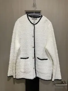 【未使用品】JUSGLITTY ツイード風ニットジャケット