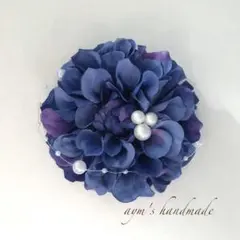 大人ブルー　青　シンプルコサージュ　入学式　卒業式　結婚式　七五三　ハンドメイド