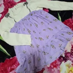 プティマイン　花柄フリルチュニック