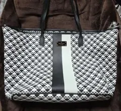 ケイトスペード クローバー模様トートバッグ 黒×白(おまけ付き)