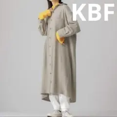 KBF 起毛シャツワンピース ウール混