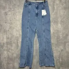 ✨新品✨ モーメントプラス【L】 デニム ジーンズ セミフレア 綿100％ 美脚