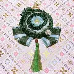 痛ロゼット　ロゼット　缶バッジ　オタ活　推し活グッズ　痛ば　緑　和風