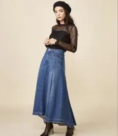 ROYAL PARTY デニムイレギュラーヘムスカート 定価9790円 綿100