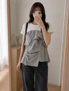 AZUL BY MOUSSY M フリルデザイン ホワイト グレー本日限定セールのサムネイル