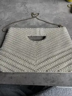 アイボリービーズハンドバッグ