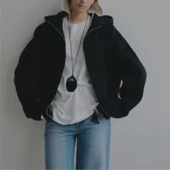 searoomlynn Volume Sweat Zipフーディー オフブラック - メルカリ