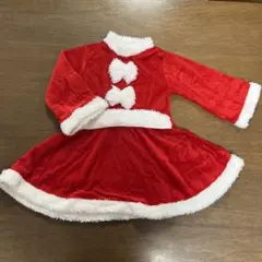 サンタ風赤いドレス（フリース素材）