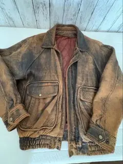 d homme a homme本革 ヴィンテージ レザージャケット ブラウン古着