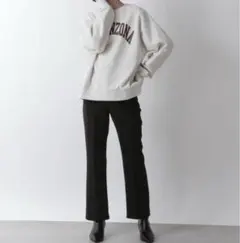 LOWRYSFARM センタープレスカラーフレアパンツ ブラック 縦M・横XS＋