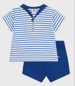 PETIT BATEAU セーラーカラー Tシャツ ショートパンツ セット